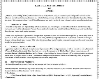 Last Will & Testament