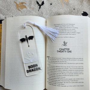 Dragon Trio Acrylic Bookmark: Book Dragon Gift