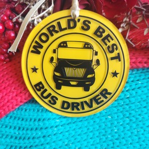 Adorno navideño de autobús escolar, regalo de agradecimiento para conductor de autobús, regalo para maestro, adorno de autobús escolar personalizado, adorno personalizado, regalo