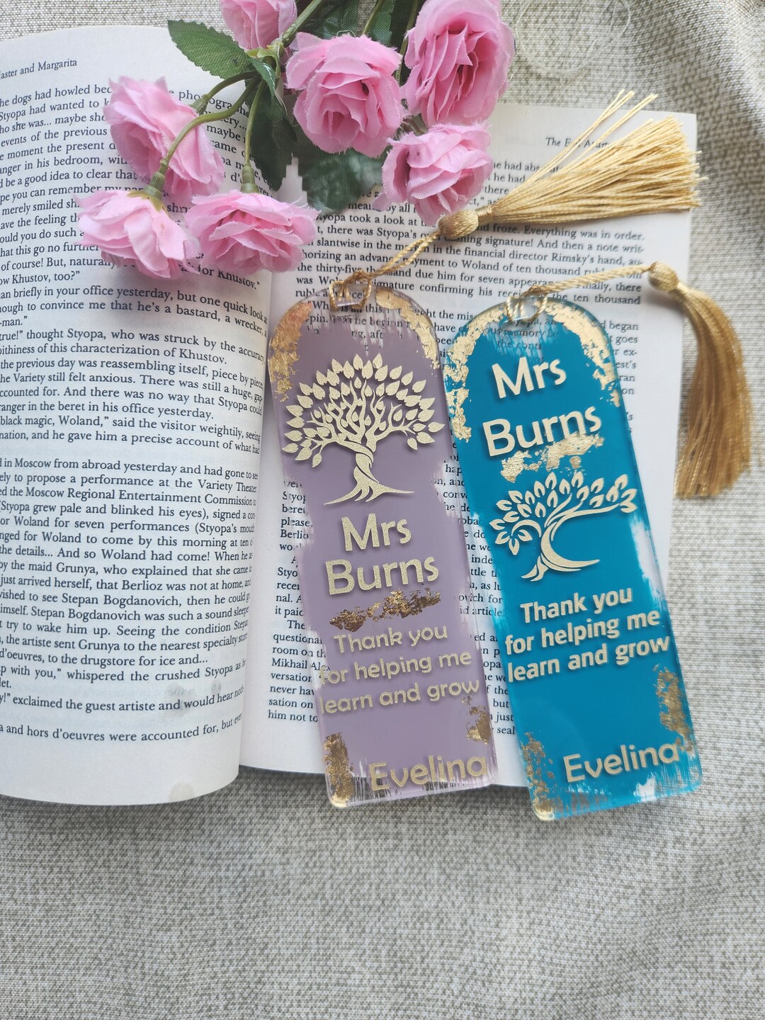 Personalized Teacher Bookmark Gift , Acrylic Bookmark, Teacher Gift