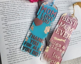 Personalized Acrylic Bookmark for Mom: Custom Name Vinyl Sign