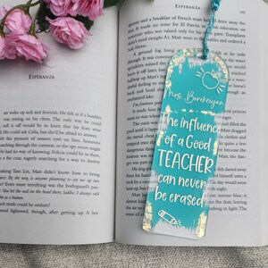 Personalized Acrylic Teacher Bookmark: Custom Name Gift