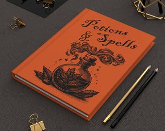 Diario de tapa dura de pociones y hechizos, cuaderno de grimorio en blanco para brujas, libro de recetas de pociones mágicas, diario de brujería, diario de hechizos