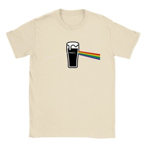 Pint of Guinness Dark Side Moon T-Shirt | Pink Floyd Inspired Tee Natural