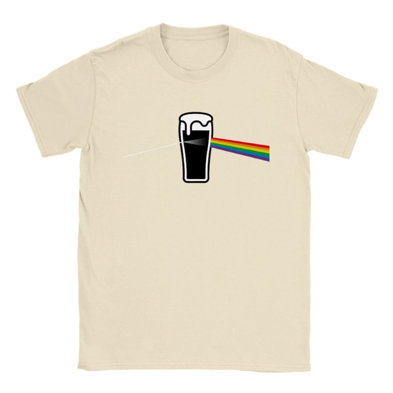 Pint of Guinness Dark Side Moon T-Shirt | Pink Floyd Inspired Tee Natural