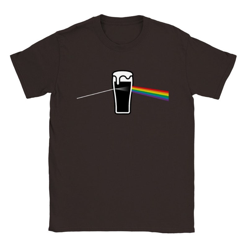 Pint of Guinness Dark Side Moon T-Shirt | Pink Floyd Inspired Tee Dark Chocolate