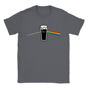 Pint of Guinness Dark Side Moon T-Shirt | Pink Floyd Inspired Tee Charcoal