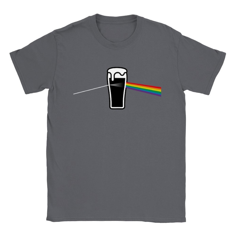 Pint of Guinness Dark Side Moon T-Shirt | Pink Floyd Inspired Tee Charcoal