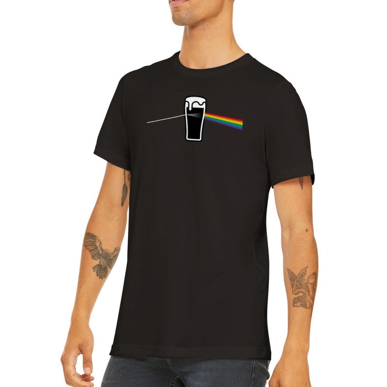 Pint of Guinness Dark Side Moon T-Shirt | Pink Floyd Inspired Tee image 2