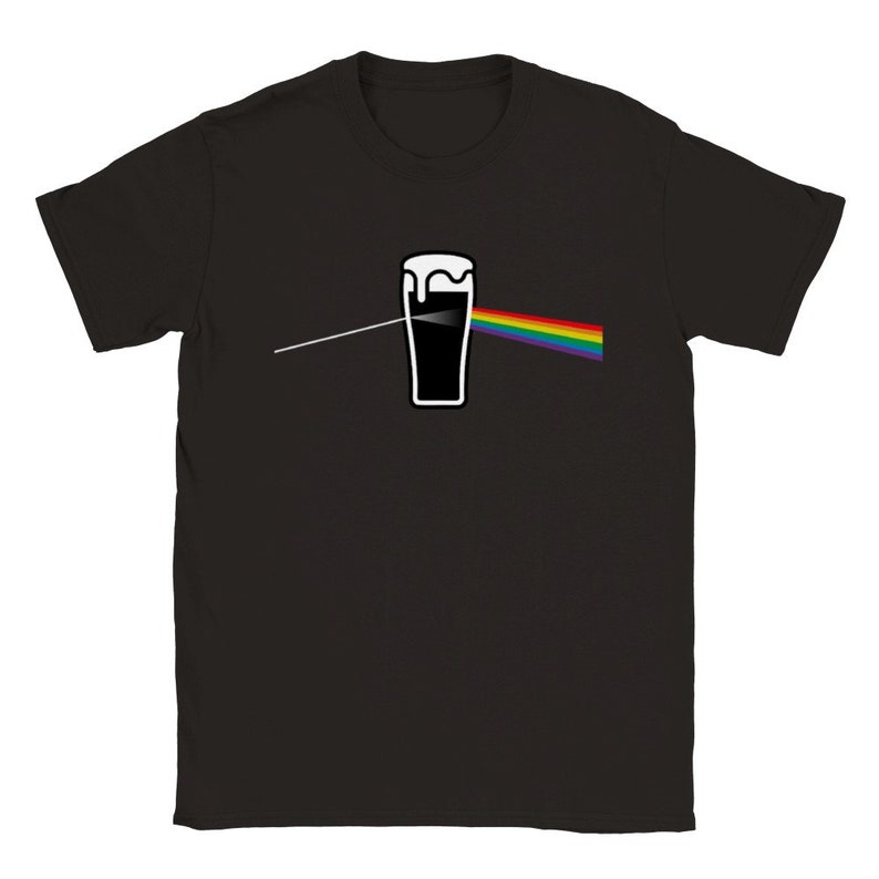 Pint of Guinness Dark Side Moon T-Shirt | Pink Floyd Inspired Tee Black