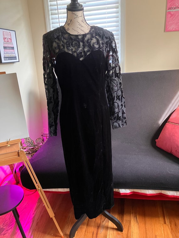 Black Velvet Evening Dress