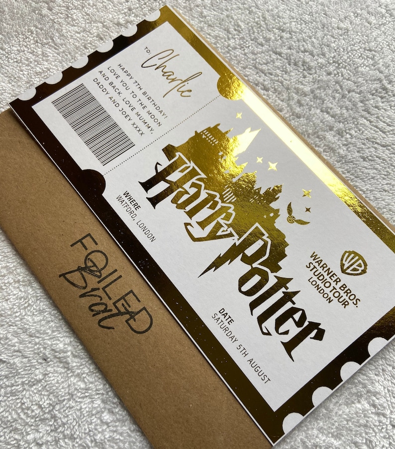 Harry Potter Ticket Warner Bros Studio Tour Ticket Etsy UK
