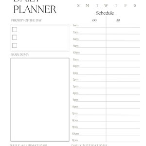 Time Blocking Daily Planner- Download and Printable - Etsy