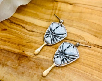 Shattered hand mirror earrings