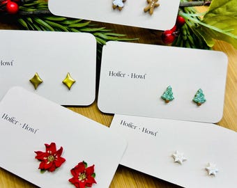 Holiday festive Christmas earrings