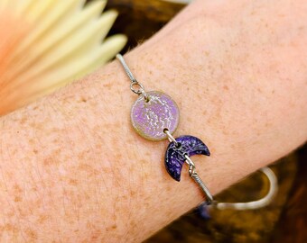 Celestial moons adjustable bracelet