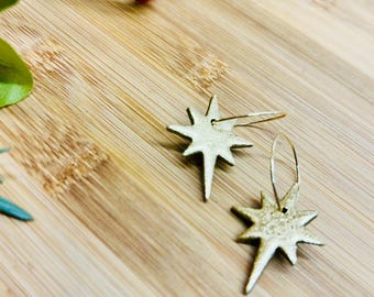 North Star gold hoop earrings