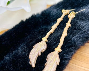 Witchy Cleaning Co. Broom earrings