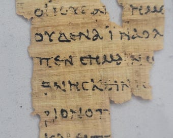 John Rylands P52 Earliest New Testament Bible Fragment Replica on Egyptian Papyrus