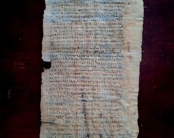 P75 Single Folio Replica on Egyptian Papyrus (Luke 23:35 - 24 verse 15)