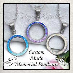 Custom Argentium Silver Cremation Pendant: Ash Keepsake Necklace