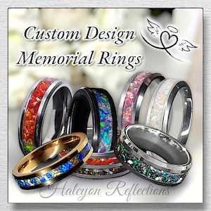 Custom Cremation Memorial Ring - Ash Ring - Pet Cremation - Remains Keepsake, Memory Ring, Mourning