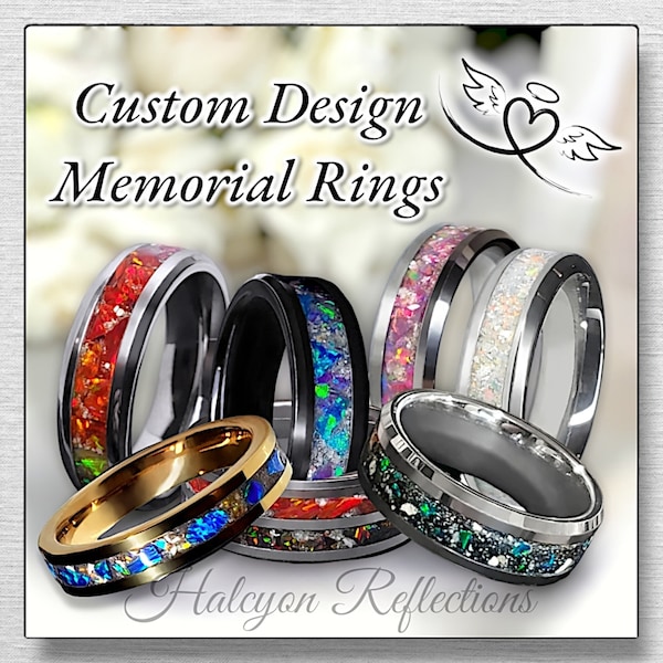Custom Cremation Memorial Ring - Ash Ring - Pet Cremation - Remains Keepsake, Memory Ring, Mourning
