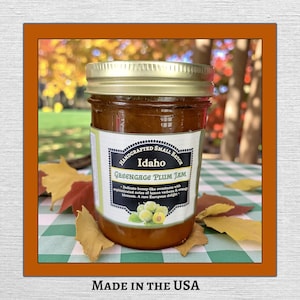 Mermelada artesanal de ciruela verde rara - Frascos de 8 oz - Mermelada hecha en EE. UU. - Mermelada de ciruela Reine Claude