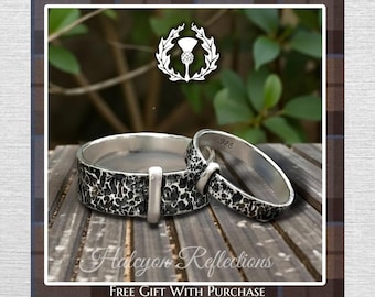 Blade and Bow Silver Ring-Scottish Celtic Wedding Band-Anniversary Gift-Handmade-Solid .925 Sterling