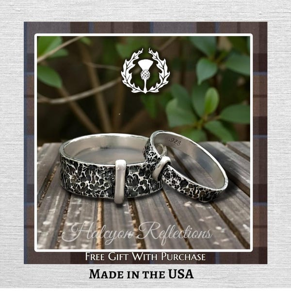 Blade and Bow Silver Ring-Scottish Celtic Wedding Band-Anniversary Gift-Handmade-Solid .925 Sterling