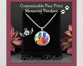 Pingente de cinzas com pata personalizada: joia de cremação para memorial de animais de estimação