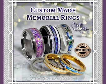 Custom Cremation Memorial Ring-Ash Ring-Pet Loss Gift- Handmade-Grief Mourning Jewelry
