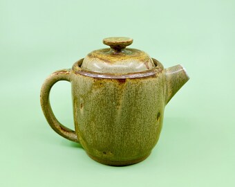 Olive Green Ceramic Teapot - Handmade Pottery