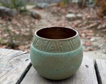 Ceramic turquoise cup