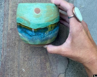 Ceramic Light Turquoise Ocean Cup