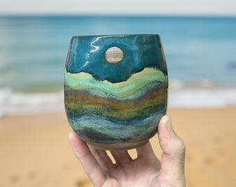 Ceramic Turquoise Ocean Cup