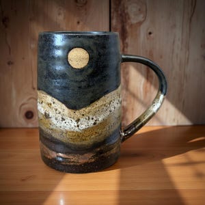 Harvest moon mountain mug (tall) with sun and moon