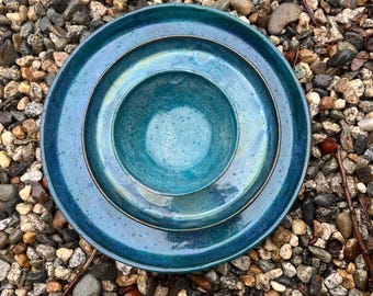 Turquoise lover dinnerware set