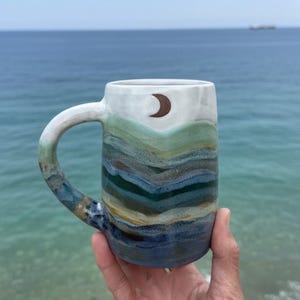 White Sky Ocean Mug