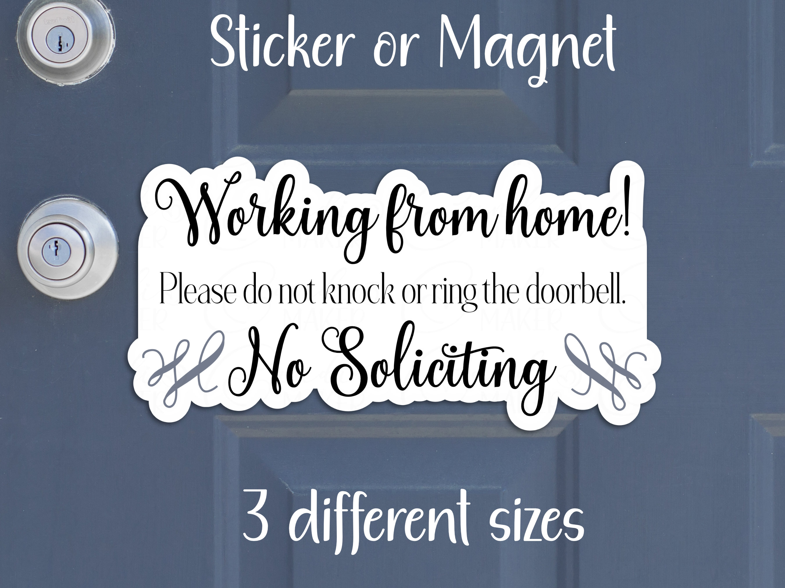 'Working From Home'-Schild Aus PVC – Doppelseitig, 20,3x30,5 Cm – 'Bitte Nicht Klingeln, Pakete Unten Lassen'