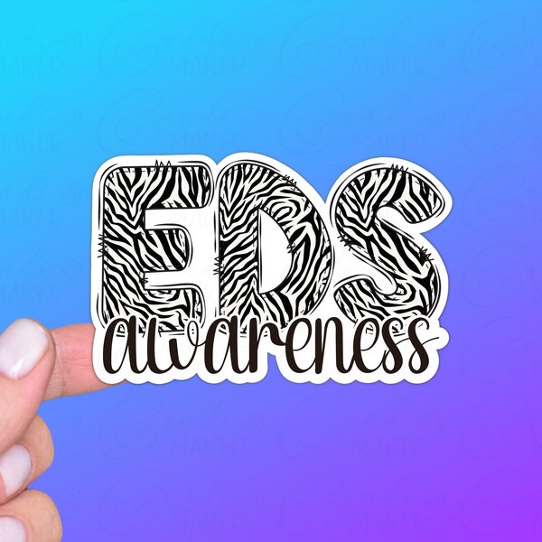 Rare Disease Zebra Sticker or Magnet | EDS Awareness | Ehlers-Danlos Syndrome, Invisible Chronic Illness, POTS, MCAS, Genetic, Hereditary