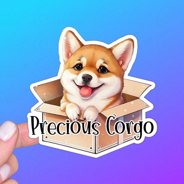 Cute Corgi Sticker or Magnet | Precious Corgo | Gift for Pet Lover, Dog Mom, Dad, Cardigan, Pembroke Welsh, Puppy, Animal Pun