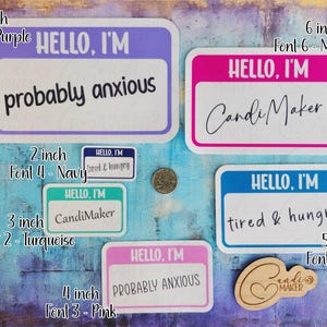 CUSTOM Hello I'm Nametag Magnet | Choose Your Own Text, Font, Color ...