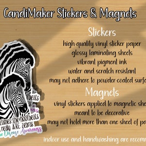 Rare Disease Awareness Zebra Sticker or Magnet Ehlers-Danlos Syndrome, EDS, Invisible Chronic Illness, Multiple Sclerosis, Cystic Fibrosis image 4