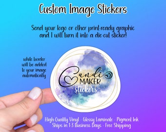 Custom Image Logo Sticker | Customized Water-Resistant Die-Cut Vinyl Sticker Decal