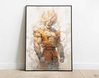 Wall Art Son Goku Super Saiyan Art Print anime