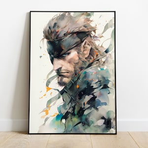Wall Art Solid Snake Metal gear Art Print anime