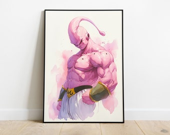 Poster Boo dragon ball aquarelle Art Print anime