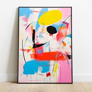 Wall Art Vibrations Colorées - Tableau Abstrait d'Expressionnisme - Art abstrait, Impression d'art sur papier mat