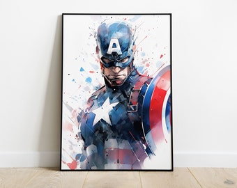 Captain America Art Print anime
